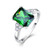 BONLAVIE Created Green Emerald Wedding Engagement Anniversary Ring in Sterling Silver Size 9