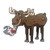 Pot Smoking Pals Happy Moose Stoner Joint - Iron on Embroidered Patch Applique