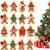 32 Pieces Traditional Gingerbread Man Ornaments Gingerman Doll Hanging Charms Assorted Clay Figurine Shape for Christmas Tree Festival Decoration