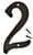 Hy-Ko Products PN-29-2 Plastic House Number 2 -TWO- 4 High Black