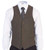 Gioberti Mens 6 Button Slim Fit Formal Herringbone Tweed Vest  Herringbone Brown  5X Large