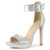Allegra K Womens Open Toe Platform Strap Stiletto Silver High Heel Sandals - 7 5 M US