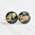Mini 8mm Black Gold Flake Stud Earrings - Hypoallergenic Posts - Titanium