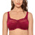 DELIMIRA Womens Full Coverage Bra Unlined Wireless Lace Plus Size Bras Cranberry 42G