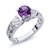 Gem Stone King Sterling Silver Purple Amethyst Womens Engagement Ring -1 96 cttw Gemstone Birthstone- -Size 9-