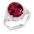 Gem Stone King 925 Sterling Silver Red Created Ruby Women Ring -5 82 Ct Oval- -Size 7-