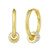 FANCIME Yellow Gold Plated 925 Sterling Silver CZ Cubic Zirconia Cartilage Huggie Endless Sleeper Round Ball Dangle Drop Hoop Earrings Dainty Fine Jew