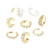 Florideco 8 Pcs Ear Cuff Non Pierced Earring for Women CZ Pearl Ear Clip On Earring Set Helix Cartilage Hoop Ear Cuff Gold Tone