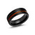 LerchPhi Mens 8mm Black Tungsten Carbide Ring Outside Matte Brushed with Wooden Texture Inlay Free Personalized Engrave Supported Comfort Fit Wedding