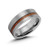 LerchPhi Mens 8mm Silver Tungsten Carbide Ring Outside Matte Brushed with Wooden Texture Inlay Free Personalized Engrave Supported Comfort Fit Wedding