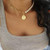 Haloty Boho Coin Pendant Necklace Pearl Beaded Necklaces Chain Geometry Necklace Jewelry for Women and Girls