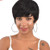 VCK Short Human Hair Wigs Straight Pixie Cut Wigs with Bangs Short Summer Black Wigs for Women 1B Color