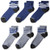 adidas Youth Kids-Boys-Girls 3-Stripes Quarter Socks -6-Pair-  Tech Indigo Blue - Legend Ink Blue Marl-White-Black  Large  -Shoe Size 3Y-9-
