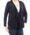 Alfani Womens Petites Open Front Draped Cardigan Sweater Black PL