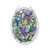 Amia Dragonflies and Irises  Medium Oval Glass Suncatcher  Multicolored