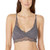 Mae Womens Standard Two-Tone Lace Racerback Bralette with Removeable Pads  Rabbit With black  Large