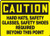 Accuform MPPE441VP Plastic Safety Sign  LegendCaution Hard Hats  Safety Glasses  Safety Shoes Required Beyond This Point  7 Length x 10 Width x 0-