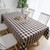 Aquazolax Rectangle Cloth Gingham Tablecloth 6ft Long Buffalo Plaid Pattern Table Covers for Campfire Picnic Barbecue  54 by 72 inches  Brown
