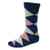 TieMart Mens Argyle Socks -Navy Blue and Blush Pink-