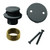 Westbrass Universal Fine or Coarse Thread Replacement Tip-Toe Strainer Drain with 2-Hole Faceplate, Matte Black, D93K-62