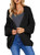 Womens Cardigans Ladies Autumn Warm Cozy Open Front Long Sleeve Chunky Cable Knit Ribbed Cardigan Sweater Large 12 14 Black