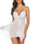 Avidlove Women Lingerie Lace Babydoll V Neck Sleepwear Strap Chemise -White S-