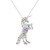 luomart Girls Unicorn Pendant Necklaces Jewelry Gift White Gold Plated Austrian Crystal Birthstone for Kids Teens Women -Mix Dark-