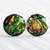 Dark Fire Opal Resin Stud Earrings - 10mm - Hypoallergenic Titanium Posts