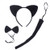 Black Cat Headband Ear with Tail and Bow Tie Halloween Decoration