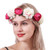 Campsis Bridal Wedding Wreath Bride Flower Headband Rose Garland Hair Wreath Flowers Crown Headpiece for Women and Girls -Rose pink-