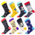 Bonangel Mens Fun Dress Socks - Colorful Funny Novelty Crazy Crew Socks Packs with Cool Argyle Pattern -Spaceman 1-