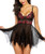 Avidlove Women Sexy Lingerie Lace Babydoll Strap Sleepwear Mesh Chemise Boudoir Nighty Wine Red