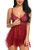 Avidlove Women Lace Babydoll Mesh Lingerie Strap Chemise Lace Sleepwear Outfitss Dark Red
