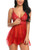 Avidlove Women Sexy Lingerie Babydoll Lace Nightgown Mesh Chemise Boudoir Nighty Red