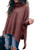 Cowl Neck Batwing Sleeve High Low Side Slit Waffle Knit Casual Loose Oversized Rust Sweater for Women CYJ19-C8A3-xiuhong-S