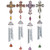 Carson Wind Chimes  Pewterworks Crosses Chimes Assorted 4 26L x 4 diameter