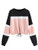 SweatyRocks Womens Casual Long Sleeve Colorblock Pullover Sweatshirt Crop Top Pink Black Medium