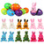 Mitcien 12 Pcs Easter Eggs with Plush Rabbits Easter Egg Toys  Easter Eggs filled with toys  Surprise Plastic Colorful Easter Egg Toys for Easter Eggs