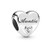 MiniJewelry Auntie Love Heart Charm for Bracelets Sterling Silver Women Heart Charm  Clear CZ