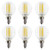 LED 5.5W G16.5 Clear Globe Filament Light Bulb, 50W Equivalent, 500 Lumens, 3000K Soft White, E12 Candelabra Base, Dimmable, 120V, UL Listed, (6 Pack)
