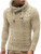 COOFANDY Mens Knitting Pullover Hood Jumper Turtleneck Long Sleeve Sweater Coat