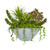 Nearly Natural 8423 Succulent Garden Artificial Green Vase Silk Plants