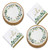 Eucalyptus Greens Garden of Love Bridal Party Supplies - White Wood Plank Paper Dinner Plates andI Do Luncheon Napkins -Serves 16-
