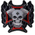 Hot Leathers Cross  Motor And Skull Embroidered Patch -4 Width x 4 Height-