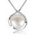 B-Catcher Pearl Jewelry for Women Heart Pendant Necklace 925 Sterling Silver Cubic Zirconia with 18 Chain