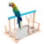 POPETPOP Bird Play Stand - Parrot Playground Wood Bird Playpen  Parrot Playstand Bird Playground Perch Gym Ladder with Toys Exercise Play
