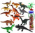 Childrens simulation dinosaur model plastic toy set 12pcs barrel dinosaur toys