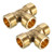 uxcell Brass Tee Pipe Fitting 1-2 PT Male Thread T Shaped Connector Coupler 2pcs
