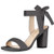 Allegra K Womens Open Toe Ankle Tie Back Chunky Heel Grey Sandals - 8 M US
