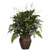 Nearly Natural 6677 Mixed Greens with Spathiphyllum and Vase Decorative Silk Plant, Green